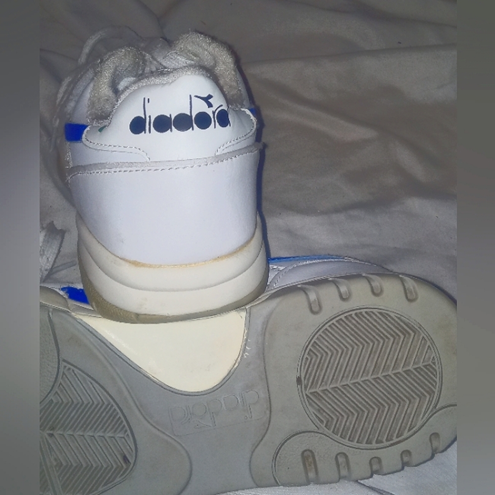 Diadora White and Blue Sneakers